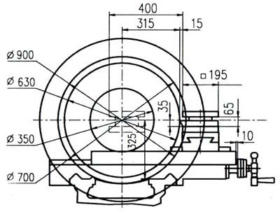 1М63Н Верстат токарно-гвинторізний. Габаритні розміри робочого простору
